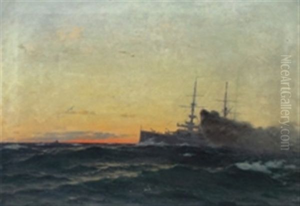 Angeschossenes Kriegsschiff Des 1. Weltkrieges - view 1