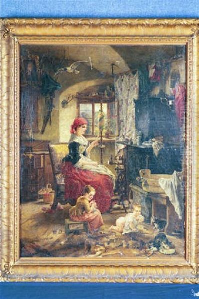Mother And Children In An Interior - view 1