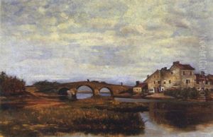 Le Pont De Sacoa, Pays Basque by Leon Pierre Herpin