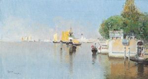 In Der Lagune Von Venedig by Cesar Maria Herrer Marcher