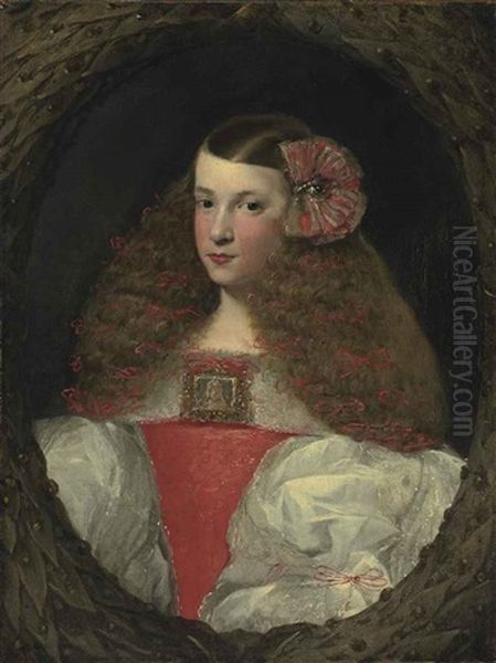 Portrait Of A Young Girl, Half-length, In A Feigned Wreath - view 1
