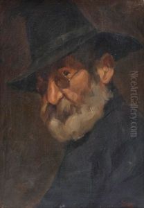 Retrato De Anciano Con Gafas Y Sombrero