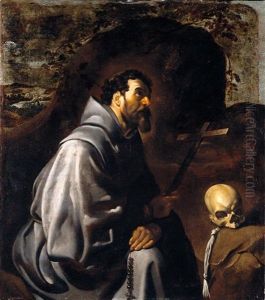 Saint Francis At Prayer by Francisco Herrera The Elder