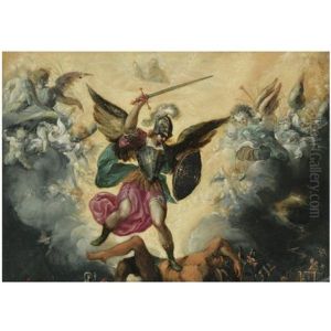 The Triumph Of Saint Michael Over The Devil by Francisco (El Mozzo) Herrera the Younger