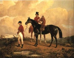 Two Huntsmen Overlooking A Bluff