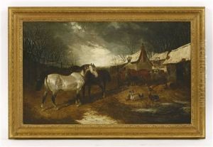 A Farmyard Scene by John Frederick Herring