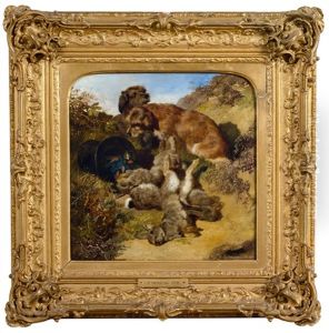 Jagdhunde Mit Erlegten Hasen by John Frederick Herring