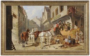 The York-london Coach At The George Inn, Stamford by John Frederick Herring