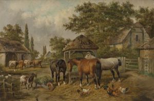 Farm Scene by John Frederick Herring the Younger