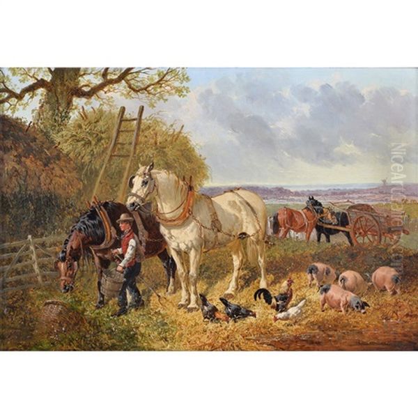 Farmyard In Winter; Farmyard In Summer - view 1