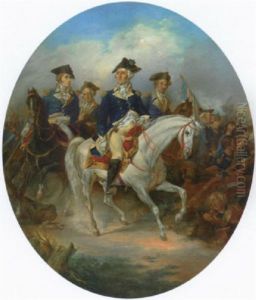 George Washington And His Generals At The Battle Of Yorktwon C.1840-1845 by Herring, James