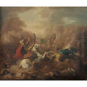 Moise Refermant Les Eaux De La Mer Rouge Sur L'armee De Pharaon by Johann Andreas Herrlein