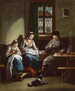 Familie In Der Stube