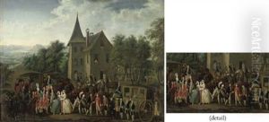 Luigi Vittorio Di Savoia-carignano, Principe Di Carignano Meeting His Son Vittorio Amedeo Ii Di Savoia-carignano On The Occasion Of His Engagement To Josepha De Lorraine-brionne