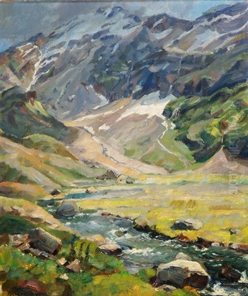 Gebirgslandschaft Mit Bach - view 1
