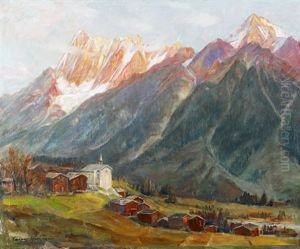 Abend Im Lotschental / Bei Eisten / Breithorn by Caspar Josef Herrmann