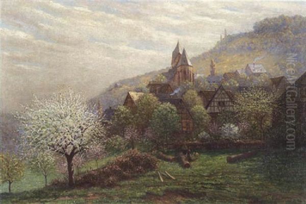 Baumblute Vor Einer Ortschaft (oberlahnstein?) - view 1