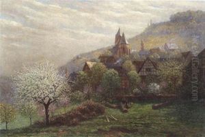 Baumblute Vor Einer Ortschaft (oberlahnstein?)