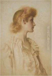 Portrait Of A Young Girl Reputed To Be Dorothy Dene by Reginald Barber