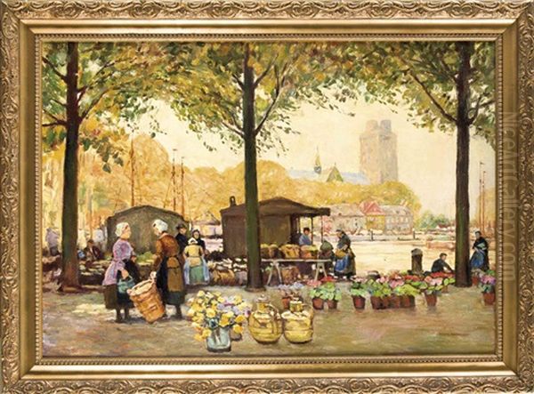 Groser Blumenmarkt In Dordrecht - view 1