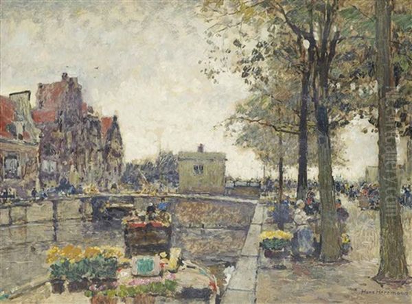 A Flower Barge On The Canal - view 1
