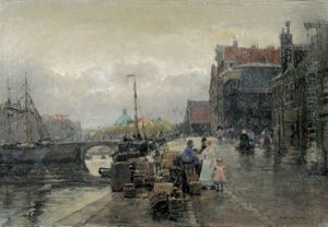 Prinsengracht In Amsterdam Mit Blick Auf Die Nikolauskirche thumbnail