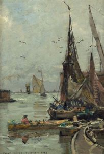 Fischerboote Im Hafen Von Vlissingen