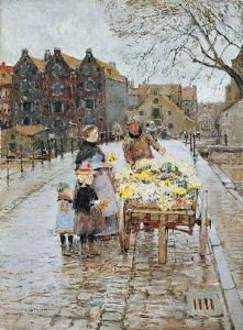 Blumenkarre In Amsterdam by Hans Herrmann