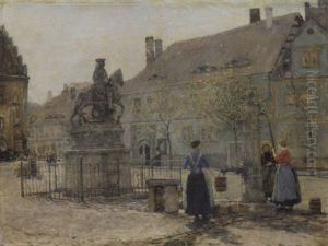 Der Marktplatz In Dusseldorf Mit Dem Reiterdenkmal Des Kurfursten Jan Wellem