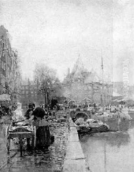 Marktszene Am Kloveniers Burgwall In Amsterdam - view 1