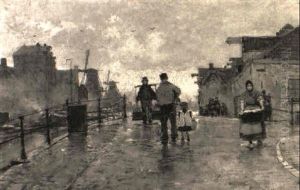 Strasenszene In Amsterdam by Hans Herrmann