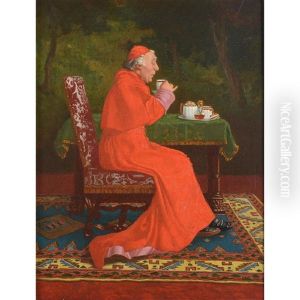 Cardinal At Tea by Leo Herrmann