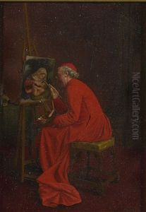 Painting A Madonna by Leo Herrmann