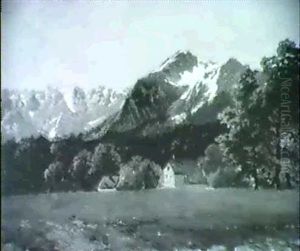 Vorgebirgslandschaft Mit Blick Auf Schneebedeckte Berge Vorgebirgslandschaft Mit Blick Auf Schneebedeckte Berge