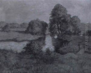 Spatsommer Am Flus by Theodor Herrmann
