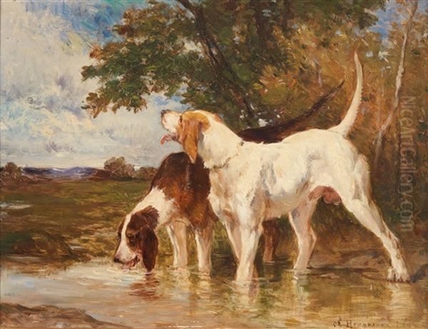 Zwei Hunde Am Wasser - view 1