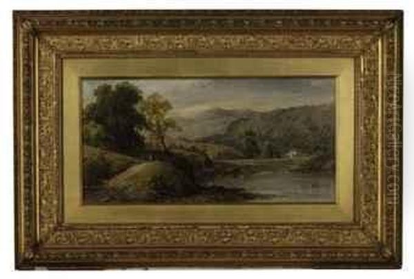 A River Landscape With Hills Beyond - view 1