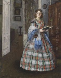 Ganzfiguriges Bildnis Einer Jungen Dame by Otto Herschel