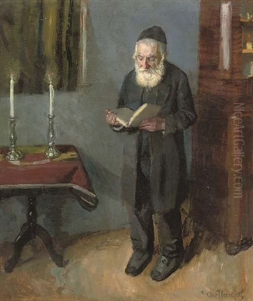 A Rabbi Reading - view 1