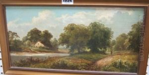 A Riverside Cottage by Thomas Stanley Barber