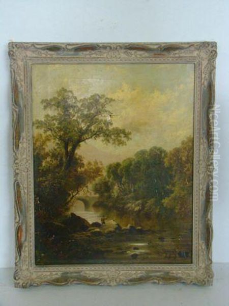 Beautiful Landscape Scene Depicting An
Angler On Rocks - view 1