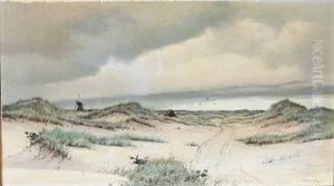 The Beach At Rabjerg, Denmark by Oscar Herschend