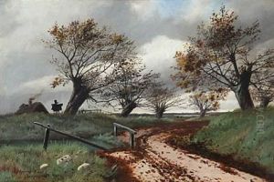 Autumn Landscape From Jyderup, Denmark by Oscar Herschend
