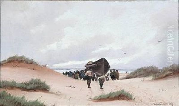 The Lifeboat Is Drawn Through The Dunes - view 1