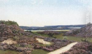 Lyngklaedte Bakker Ved Silkeborg by Oscar Herschend