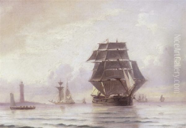 Marine Med Sejlskibe Udfor Skagen Fyr - view 1