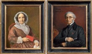 Portrait D'une Femme Tenant Un Livre (+ Portrait D'un Peintre; Pair) Portrait D'une Femme Tenant Un Livre (+ Portrait D'un Peintre; Pair)