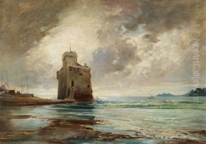 The Saracen Tower In The Bay Of Rapallo by Albert Hertel