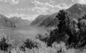 Blick Auf Den Luganer See Im Tessin