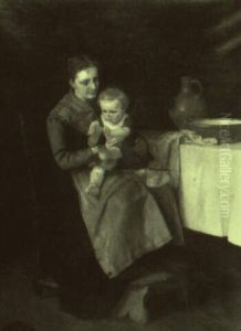 Mother And Child by Carl Konrad Julius Hertel
